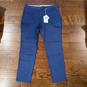 Perk Pants Mens 38x31 Feel Good Chinos Slim Fit Stretch Flat Front NWT Blue